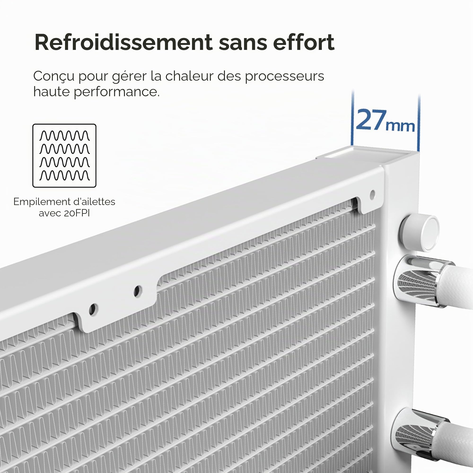 MONTECH HyperFlow Silent 360 Black – Refroidisseur de processeur liquide AIO ultra silencieux, pompe 3100 tr/min, triple ventilateurs silencieux, radiateur haute efficacité pour une dissipation