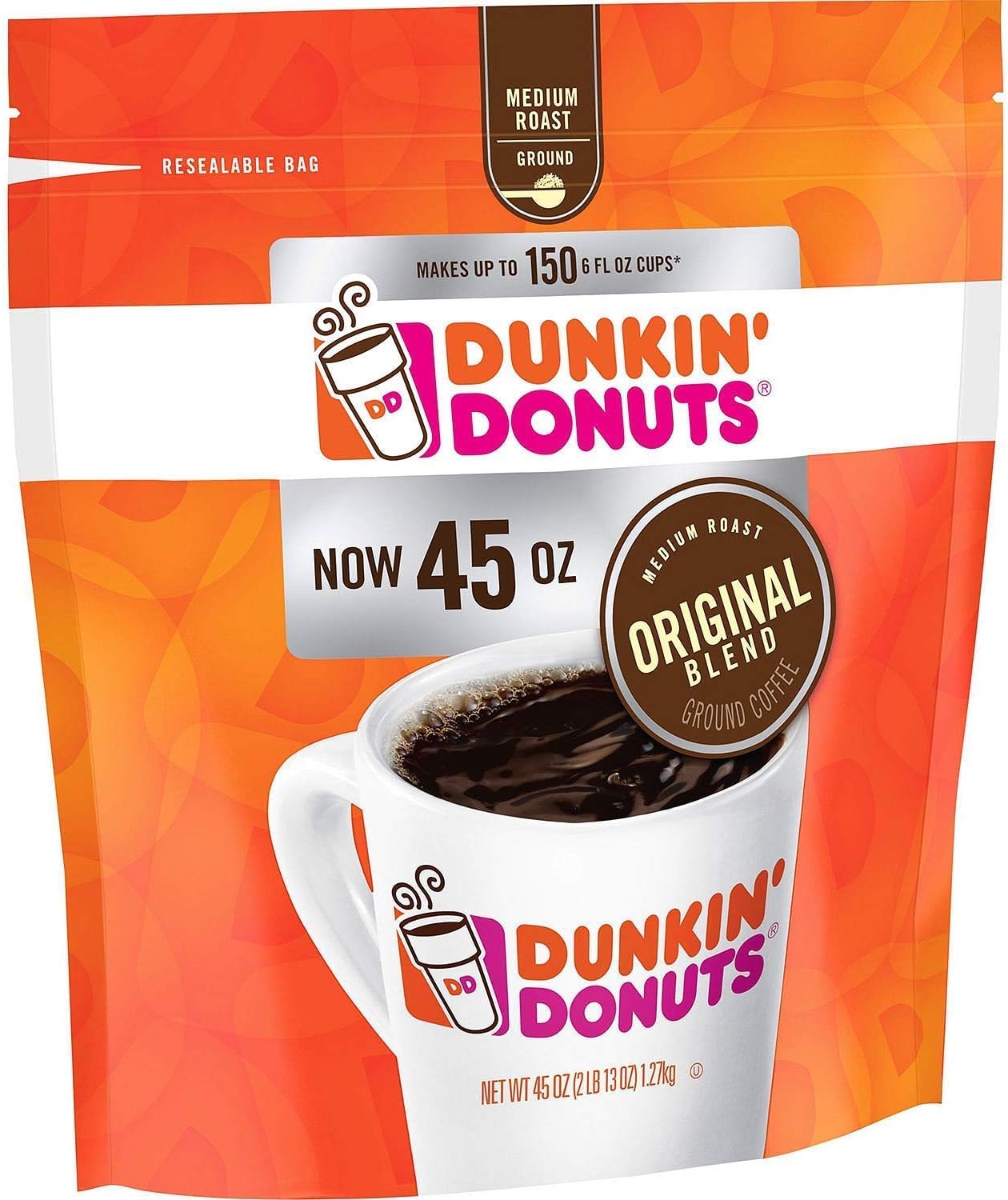 Dunkin' Donuts Original Blend Ground Coffee, Medium Roast (45 oz.)