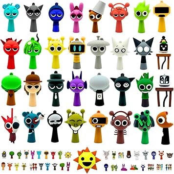 Mini Character Figures Set – Colorful Cartoon Creatures, Collectible Phase 1 & 2 Action Figures, Kids Mini Toys Set (35 Pieces)