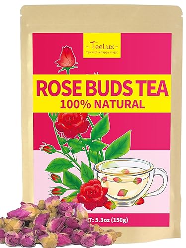 Miniatura 1 de TeeLux Rose Buds - Té de hojas sueltas, té de hierbas de brotes de rosas secas naturales, flores de rosas de grado alimenticio culinarias para