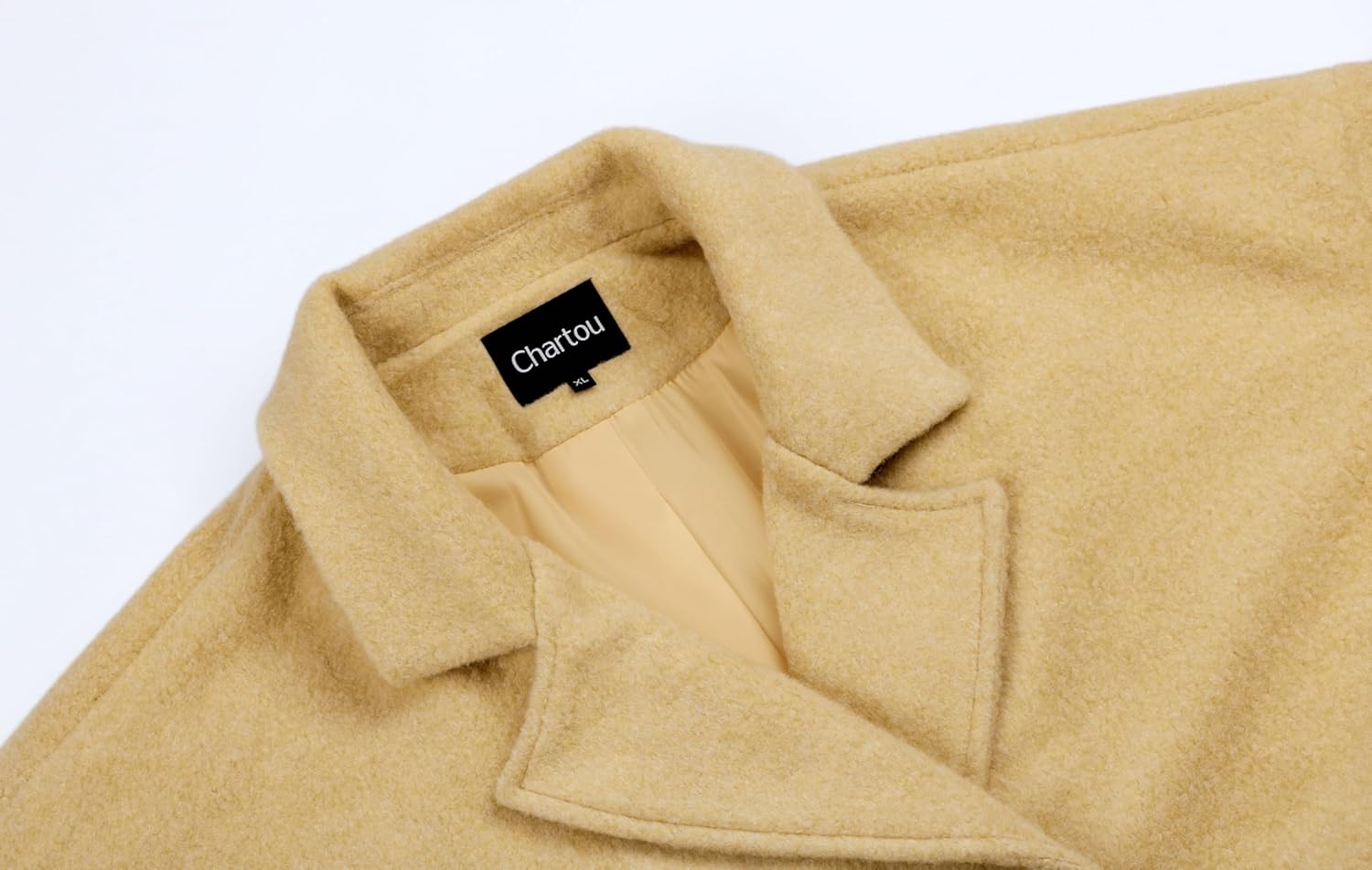 CHARTOU Women Oversized Long Winter Coats Warm Wool Blend Pea Trench Coat Overcoat - Image 2