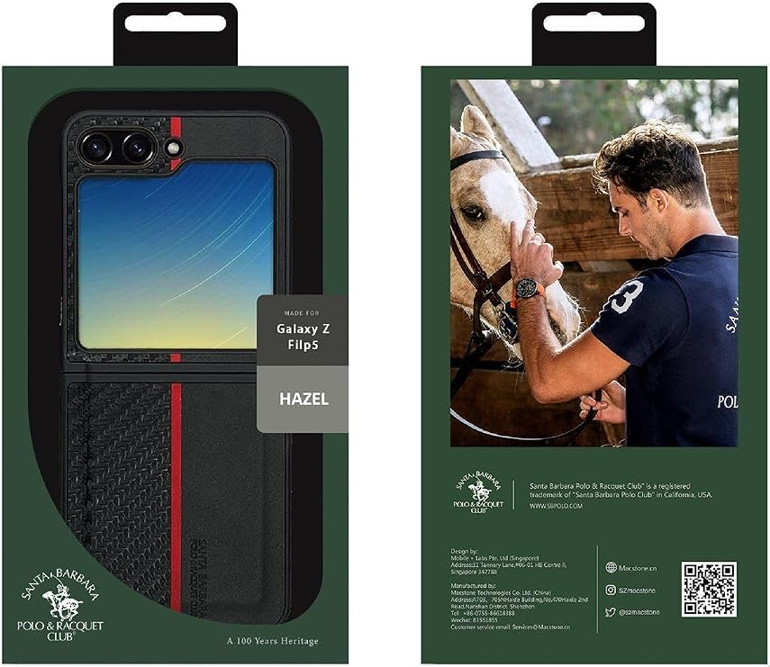 Covpor Kılıf Pu Deri Karbon Dizayn Hazel Kapak Siyah Samsung Galaxy Z Flip 5 ile uyumlu