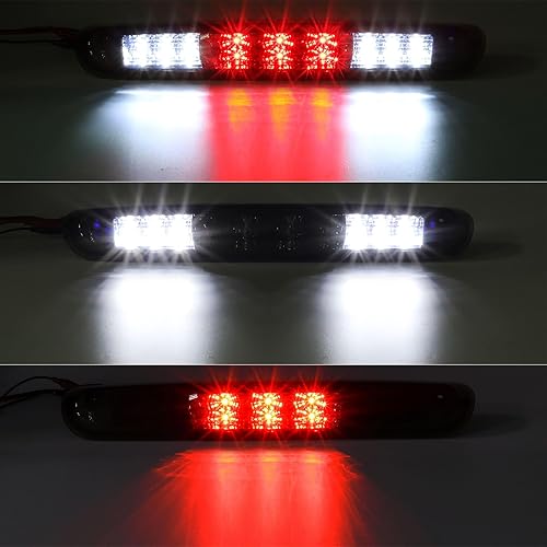 Miniatura 6 de Partsam Reemplazo para Silverado 2007-2013 SilveradoSierra 1500 2500 3500 2014 Modelo clásico rojoblanco LED lente humo alto montaje tercera luz de