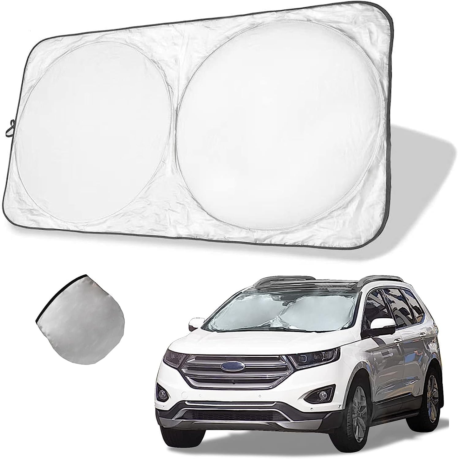 Car Sun shade, UV and Heat Protector Car Windshield Foldable Sunshade, Front Sun Visor Protector, Car Windscreen Sun Protection Keeps Car Cool, Fits Most Cars Size 150x70cm