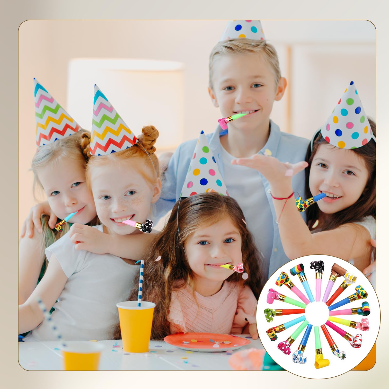 50 PCS Party Blowers Party Poppers Birthday Party Blower Party Poppers  Party Blowers for Adults Party Blowers for Kids Party Bag Fillers for Kids