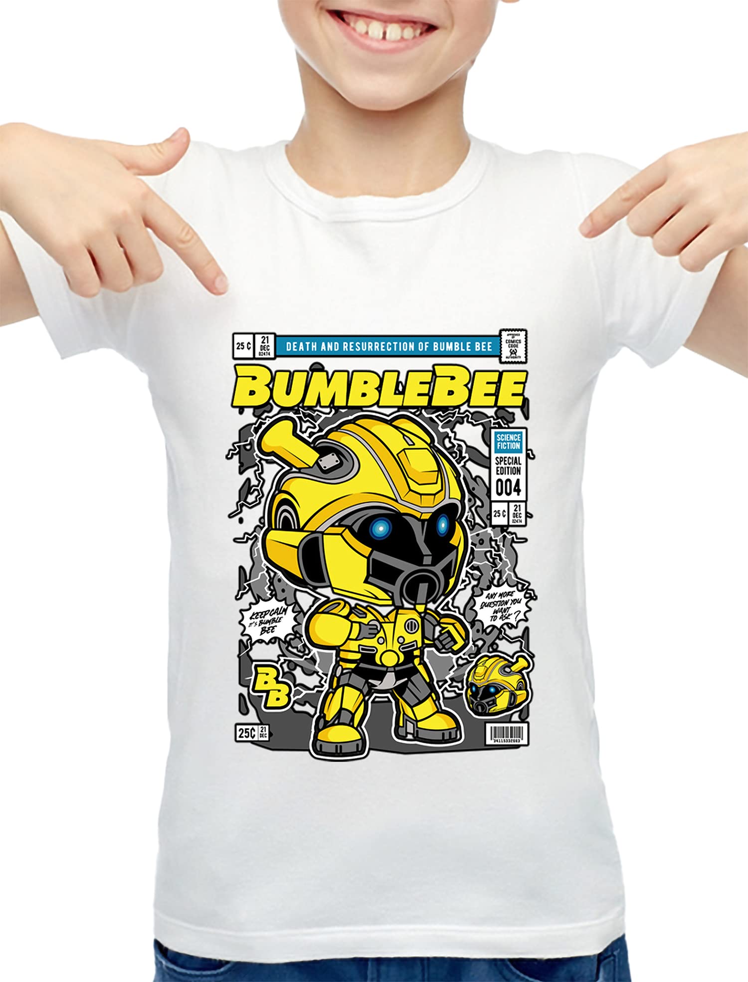ZINGOMINGExclusive Transformers Bumble Bee Unisex Cotton Tshirt for Boys and Girls
