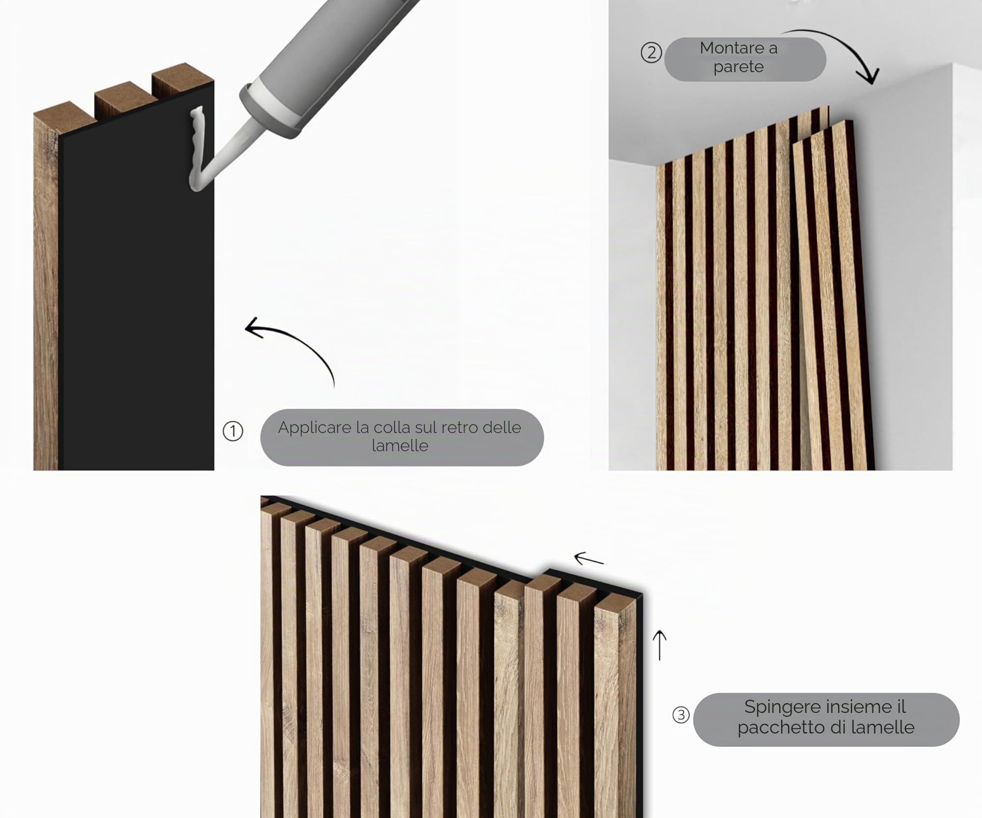 Pannelli Acustici Su Piastra Bianca 4 Pezzi 240x18,5 cm Rovere Naturale Grandson Pannelli Decorativi In MDF Rivestimento Pareti Legno Per Soggiorno