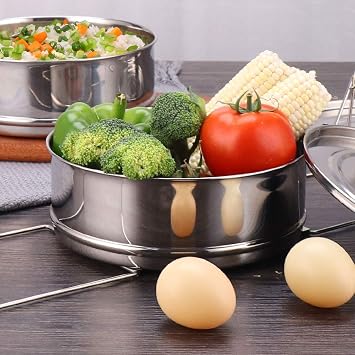Stackable Steamer Insert Pans- Instant Pot Accessories 6 Qt-2 Silicone handle & Interchangeable LidsPressure Cooker Accessories- Pot in Pot for Baking,Lasagna,food steamer,Reheat Multiple Dishes