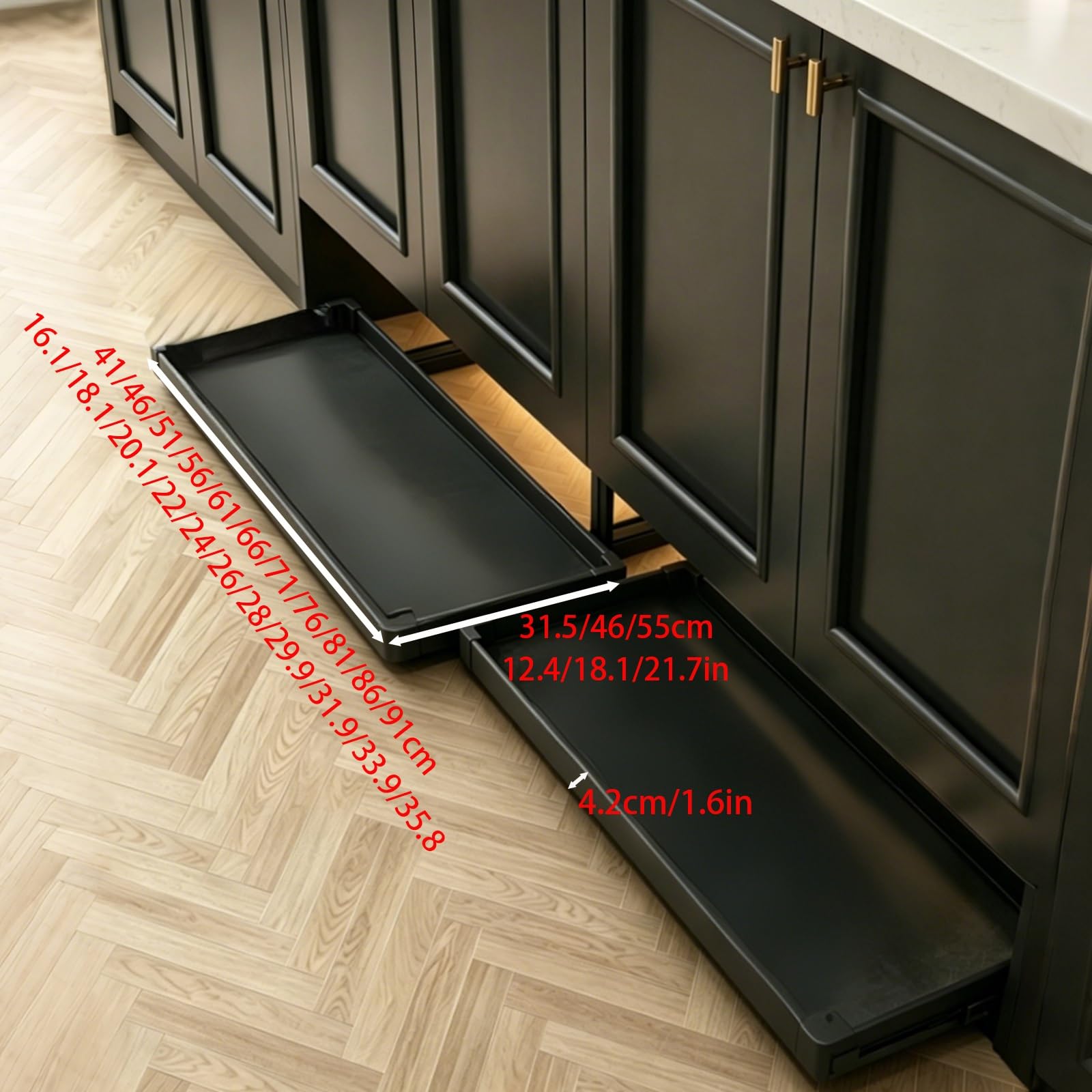Scarpiera estraibile per armadio, organizer scorrevole resistente, design senza piegatura, larghezza regolabile da 40,6 cm a 90,9 cm, soluzione per riporre oggetti, 46 x 31,5 cm