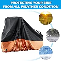 Vista 3 de MOPHOTO Cubierta de bicicleta para adultos, cubierta de triciclo para almacenamiento de bicicletas al aire libre, cubierta impermeable resistente