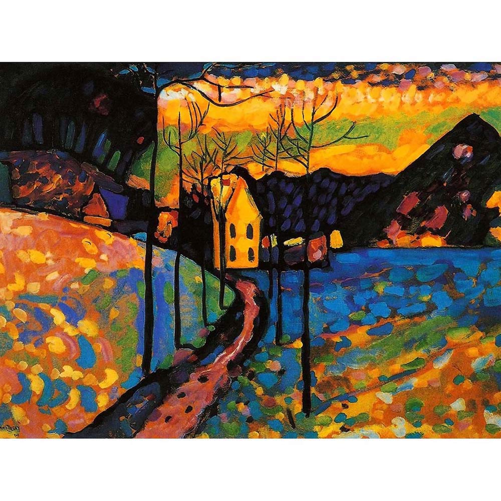 Wee Blue Coo Wassily Kandinsky Winter Landscape Old Master Painting Unframed Wall Art Print Poster Home Decor Premium
