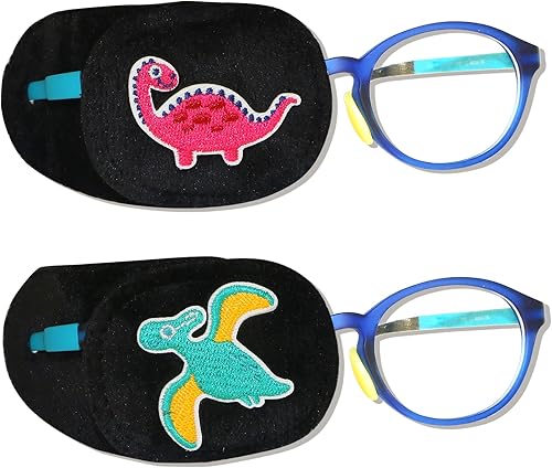 Miniatura 1 de 2 parches para los ojos para niños  Parche de ojo de dinosaurio para niños para gafas  Parches médicos para los ojos para niños con ojo perezoso