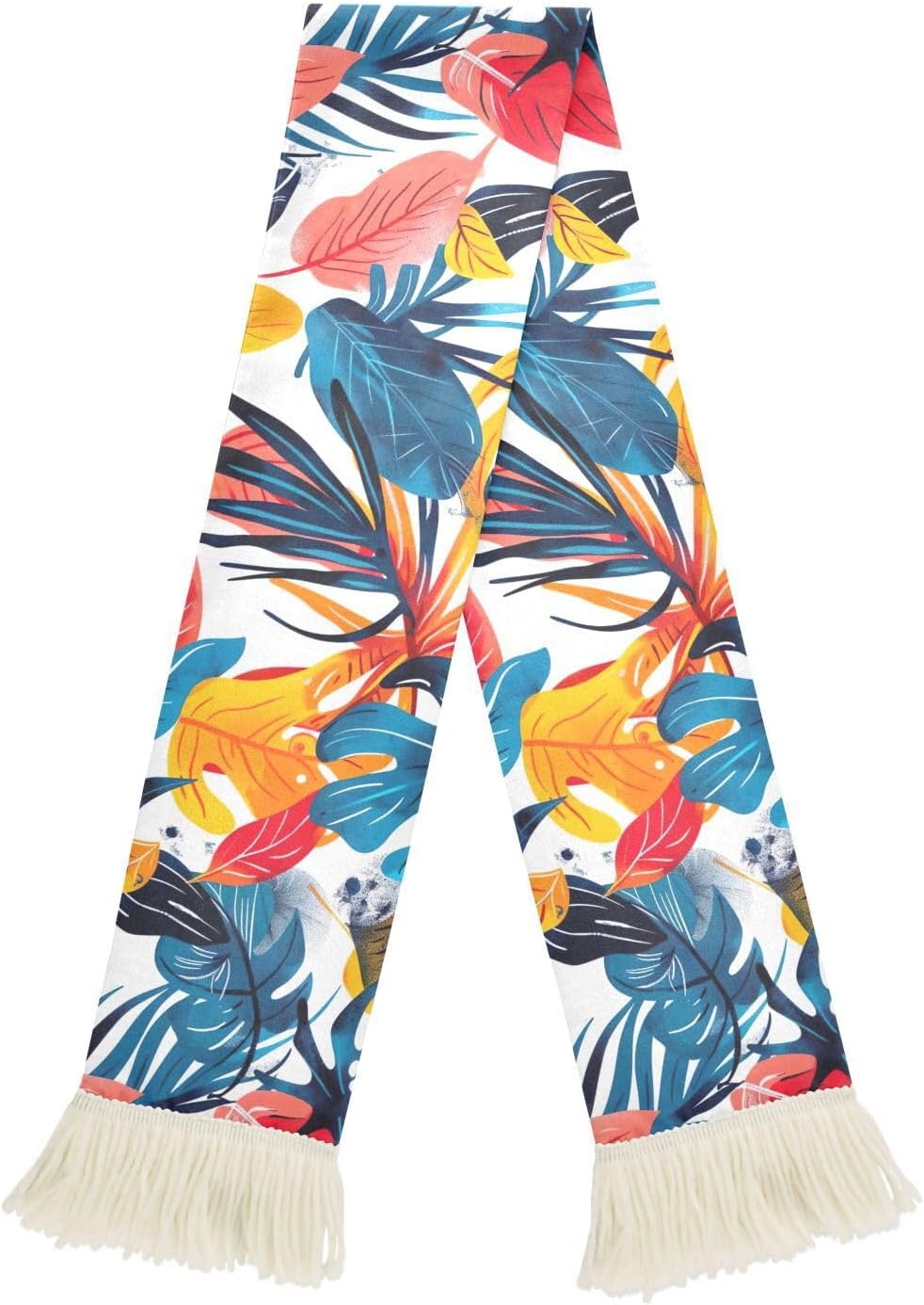 CHIFIGNO Abstract Tropical Leaves Sports Fan Scarf Towel, Soft Quick Dry Polyester Rally Towel for Soccer Fans, Cheering Sweat Wipe Scarf