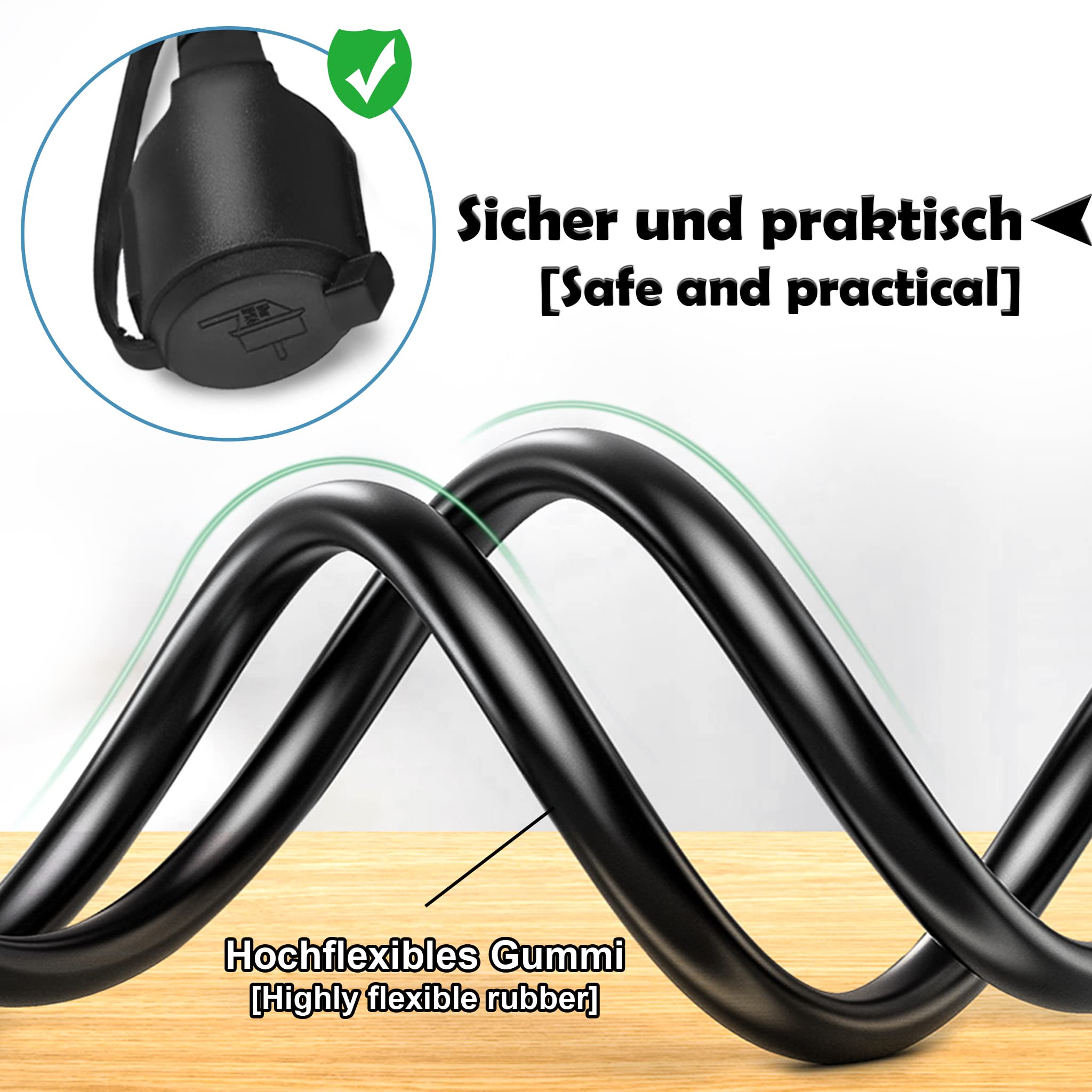 LZQ Rallonge électrique avec capuchon de protection - 30 m - 230 V - IP44 - Pour l'extérieur - Noir