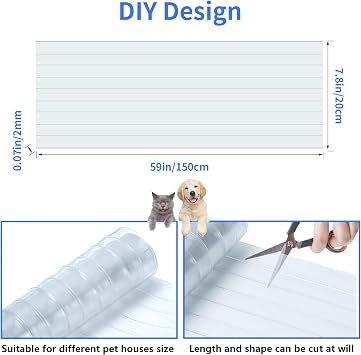 Heuyrao 4.9 Feet x 7.8 Inch Dog House Plastic Door Flap Clear