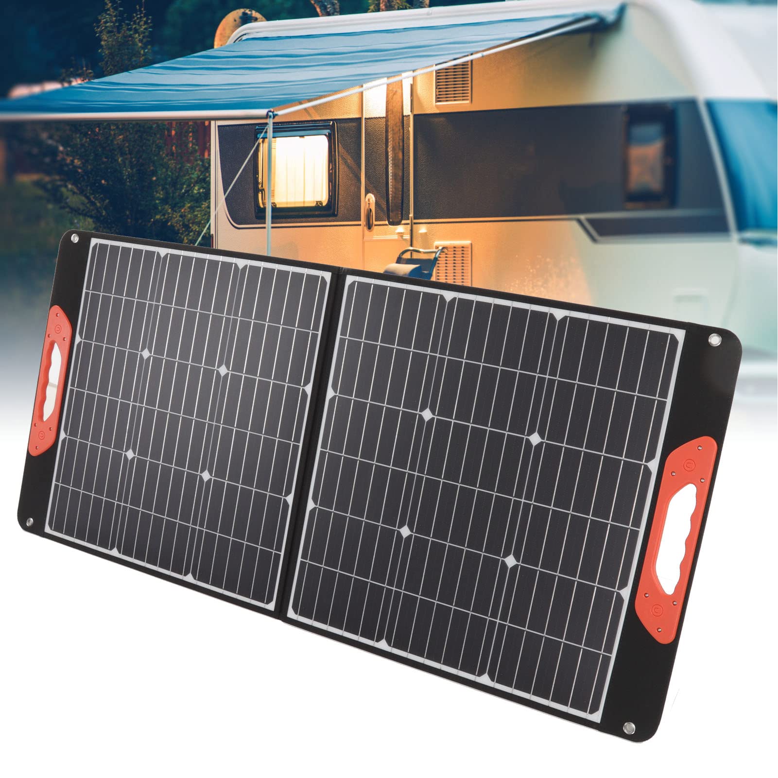 Zerodis Pannello Solare Portatile Pieghevole 100W, con Tecnologia di | Pannelli solari Tecnologia di ricarica intelligente, uscita 18 V CC per campeggio e centrale elettrica Pannello solare