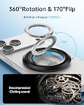 SYNCWIRE pour MagSafe Porte-téléphone, 360° Poignée magnétique de téléphone cellulaire rotative Aimants à double side Ring Kickstand Compatible avec iPhone 16 15 14 13 12 Pro Max MagSafe, Android, Samsung etc.