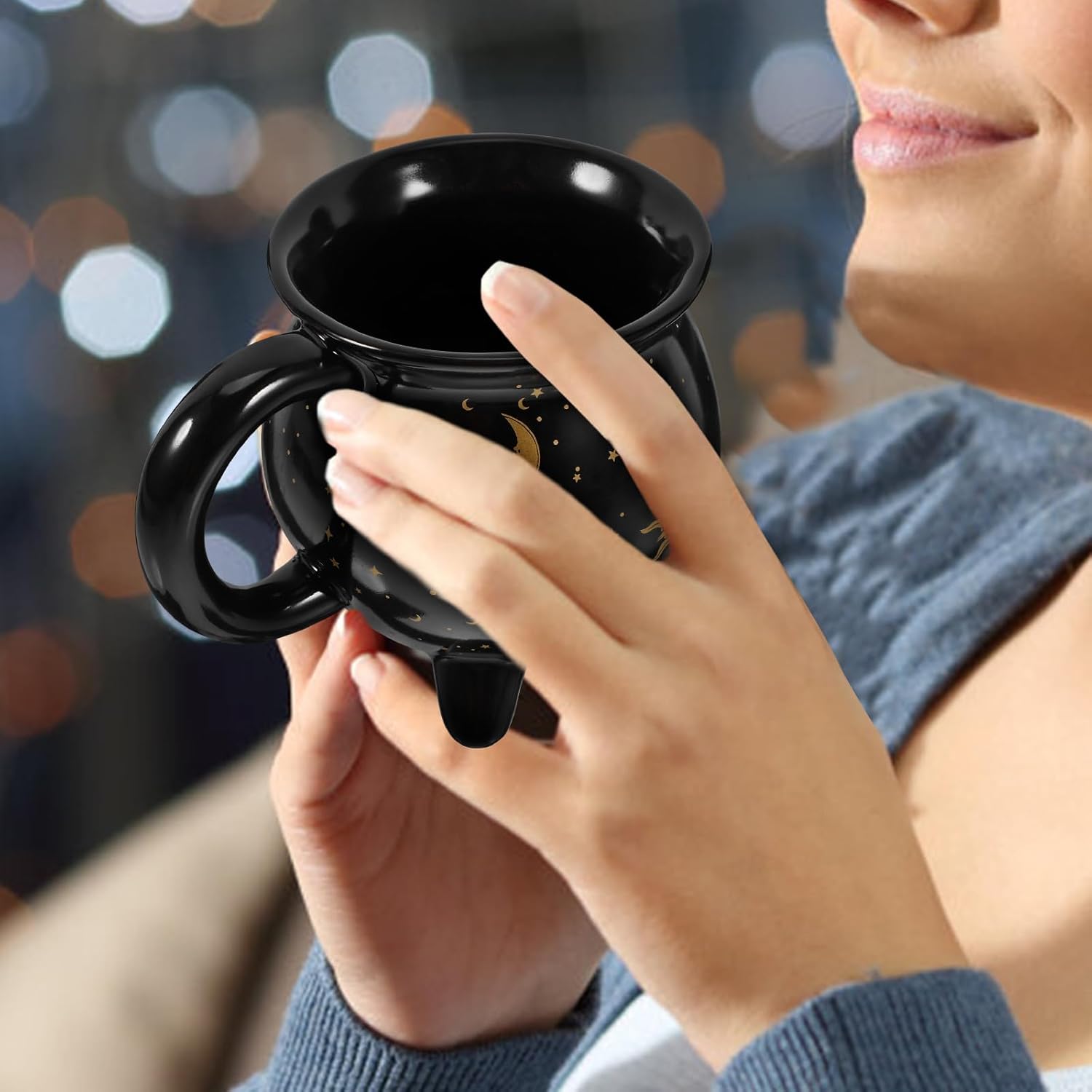 Ciieeo Witch Cauldron Mug Ceramic Coffee Cup Halloween Decor Novelty Cauldron Cup for Home Office Cafe - Image 6