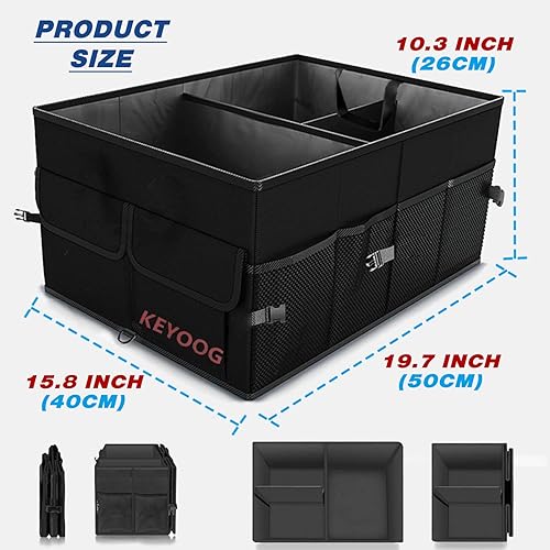 Miniatura 2 de KEYOOG Organizadores y almacenamiento resistentes para maletero de automóvil, impermeables, duraderos, plegables, multiresistentes, parte inferior