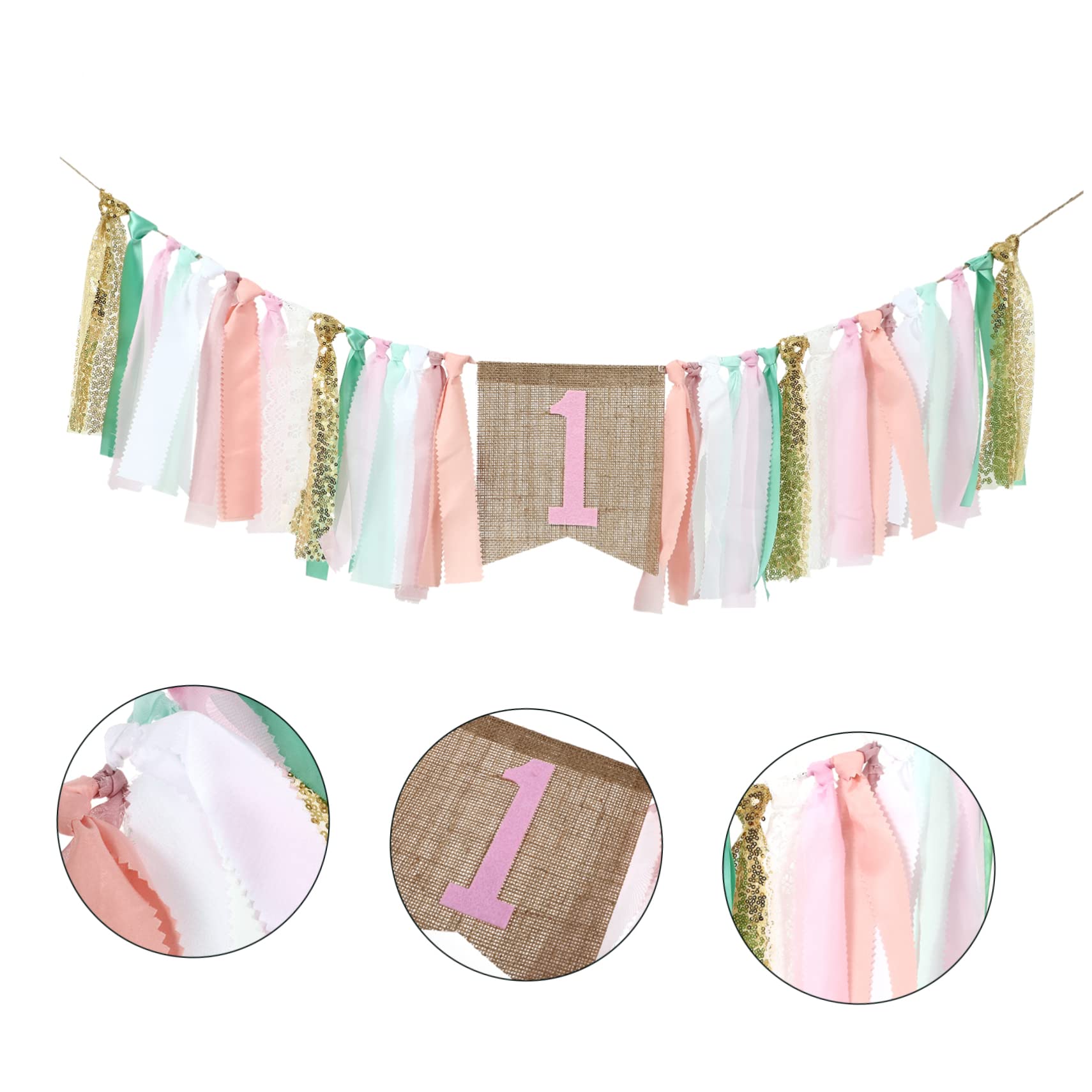 TOYANDONA 4 Uds De Cumpleaños De Tela Pancarta De Cumpleaños De Bebé Decoración De Primera Fiesta De Cumpleaños Adorno Pancarta De Feliz Cumpleaños Silla Alta para