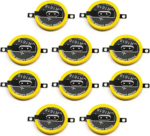EEMB Paquete de 10 baterías CR1616 con pestañas de soldadura para Gameboy Cartucho Batería Gameboy Advance 1616 Batería GBA Gameboy