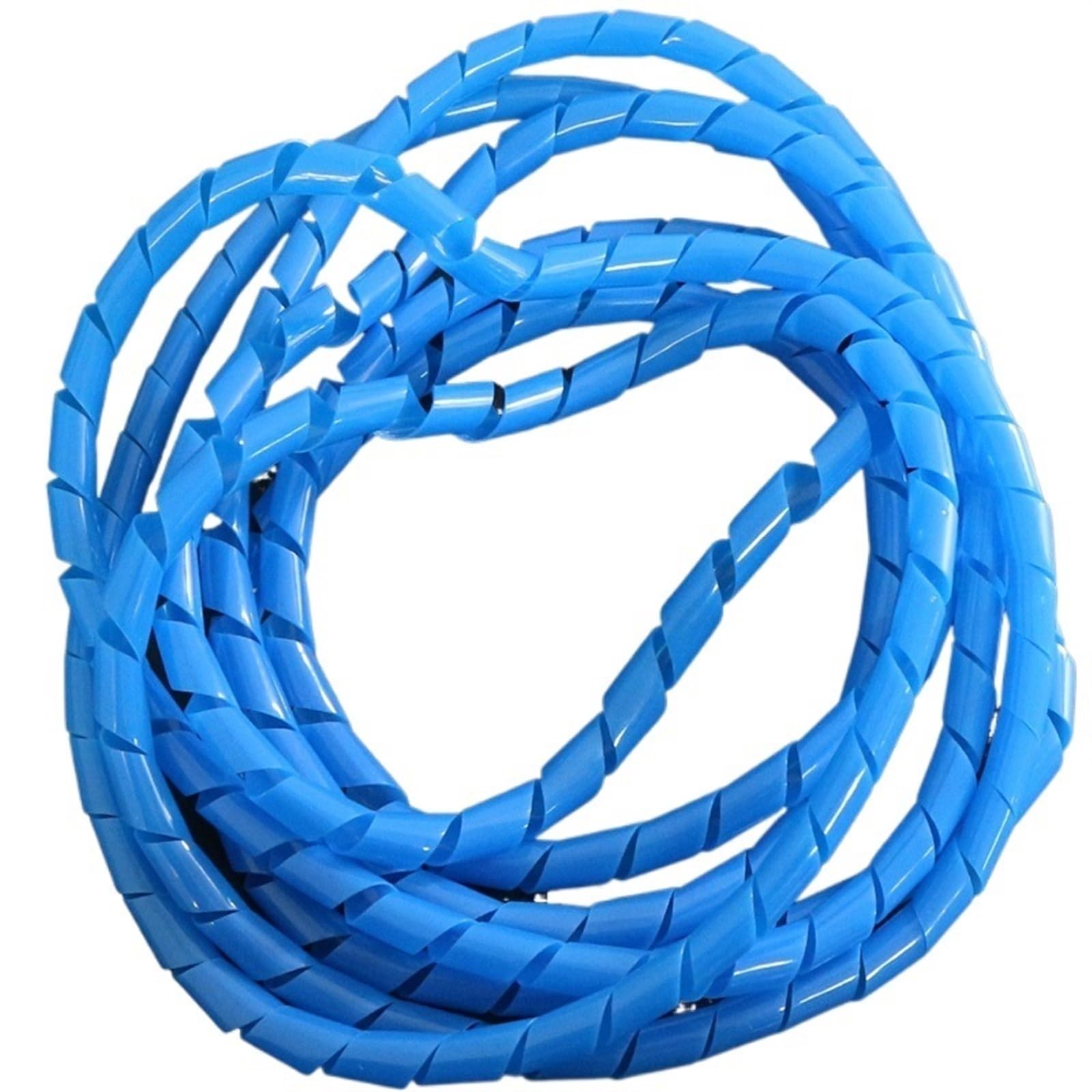 Spiral Cable,6mm 10mm Spiral Wire Wrapping Bands Organizer Cable Sleeve Winding Pipe Line Tube Protection Cord Sheath Bundle Management Hose wraps cable(Blue Color,6mm ID 5 Meter)