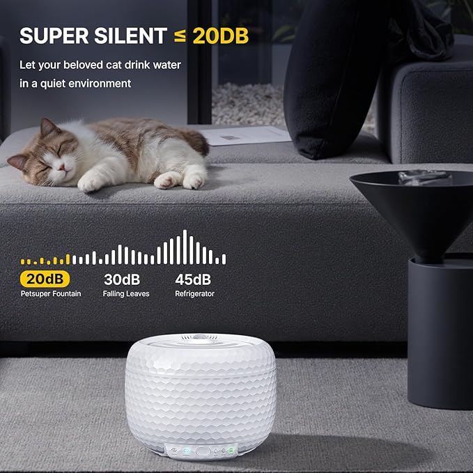 Fuente de Agua Automática para Gatos Petsuper, 1.8L, Blanca miniatura 7