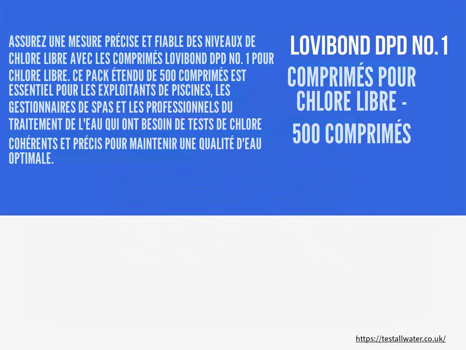 Lovibond – DPD No. 1 photomètre 500 tablettes test chlorine
