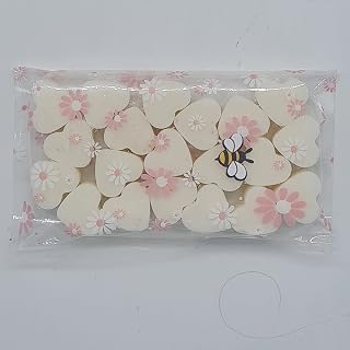 Waxys Luxury Strong scented Fresh Linen 20 mini heart Wax Melts with Ecosoy, natural mica and Vegan friendly