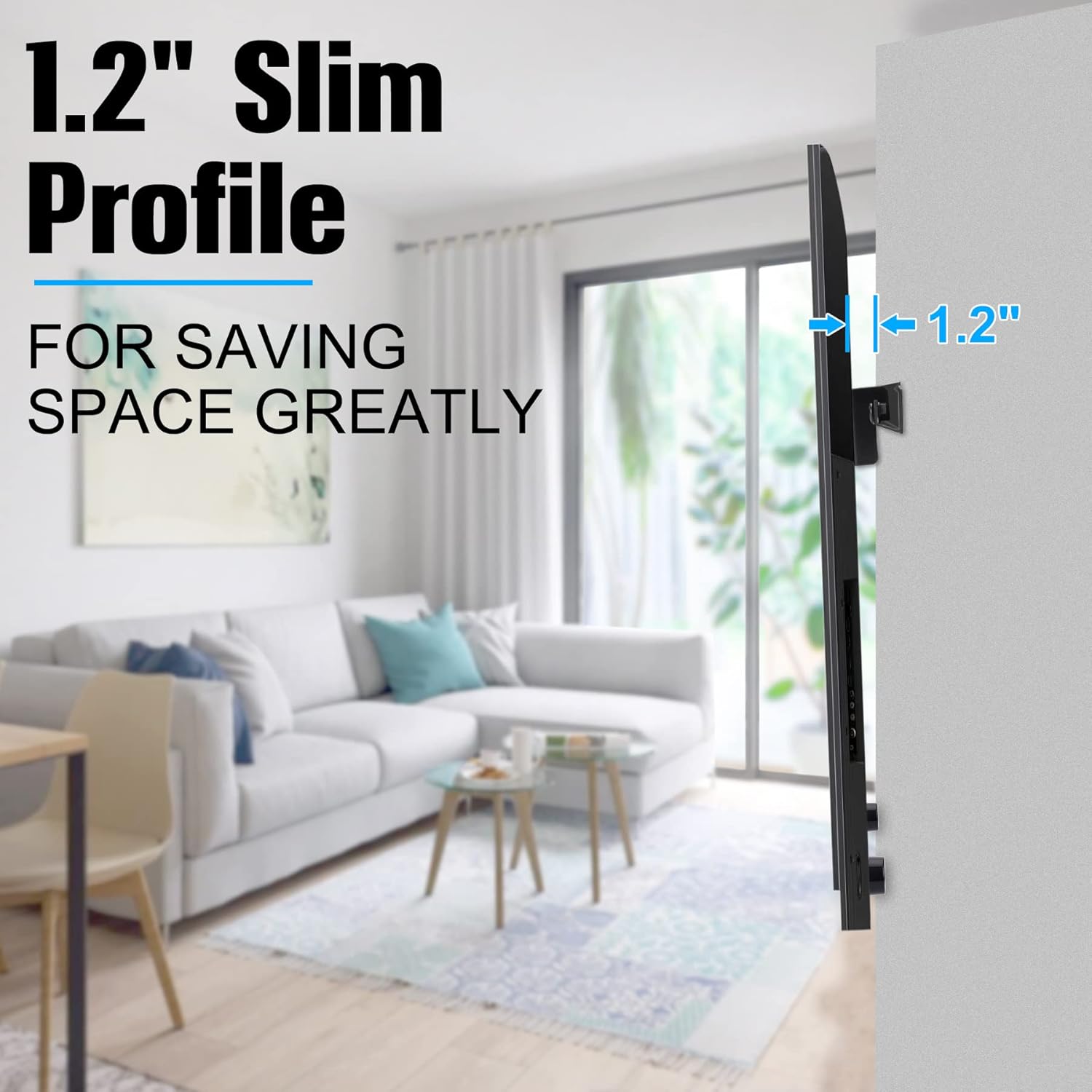 No Stud TV Wall Mount, No Drill TV Mount for 32-75 in, Drywall Studless TVs Bracket with Clear Instructions, Sturdy Low Profile TVs Hanger All Hardware Included