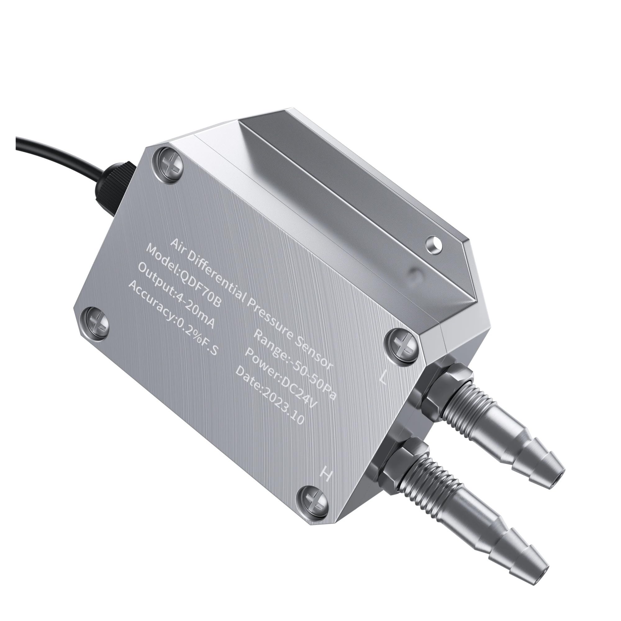 Differential Pressure Sensor 3kpa 5kpa 50pa 200pa Air Wind Pressure Differential Transmitter 4-20mA 0-10V Output Versatile Usage(0-10V,0-1KPa)