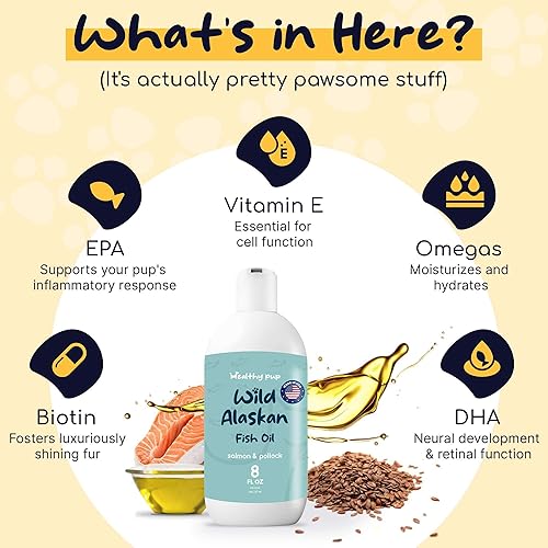 Miniatura 2 de Aceite de salmón salvaje de Alaska para perros con aceite de abadejo, 8 onzas de aceite de abadejo y salmón, aceite de pescado Omega 3, EPA y DHA,