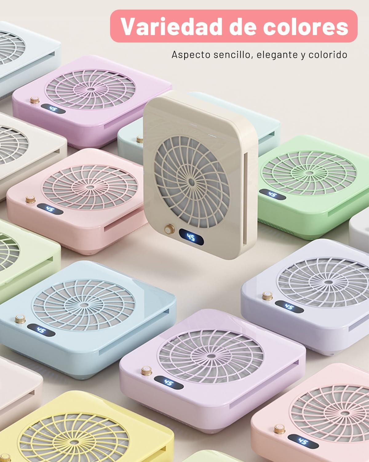 CozyZen Colector de Polvo para Uñas: 4300 RPM/45 Velocidades LED, 160 CFM, Motor 30.000 Hrs, Filtro Reutilizable, Salones & Hogar（Rosa）