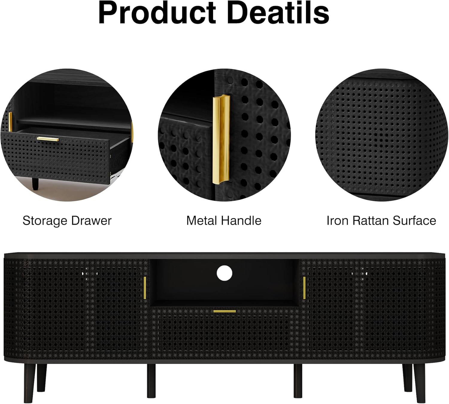 Diagram showing the dimensions of the ORRD TV Stand.