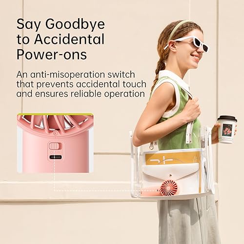 Miniatura 6 de JISULIFE Ventilador de mano Life4, ventilador recargable portátil de 5000 mAh, viento turbo de 5 velocidades, refrigeración de 15 horas, pantalla