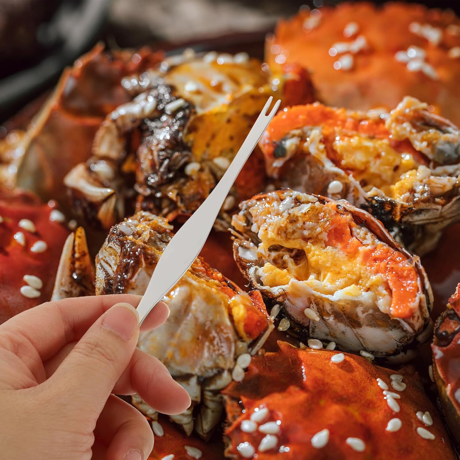 Zinc Alloy Crab Eating Tool Set 3pcs Seafood Crab Needle and Sheller for Shellfish Peeling and Eating for Kitchen and Dining