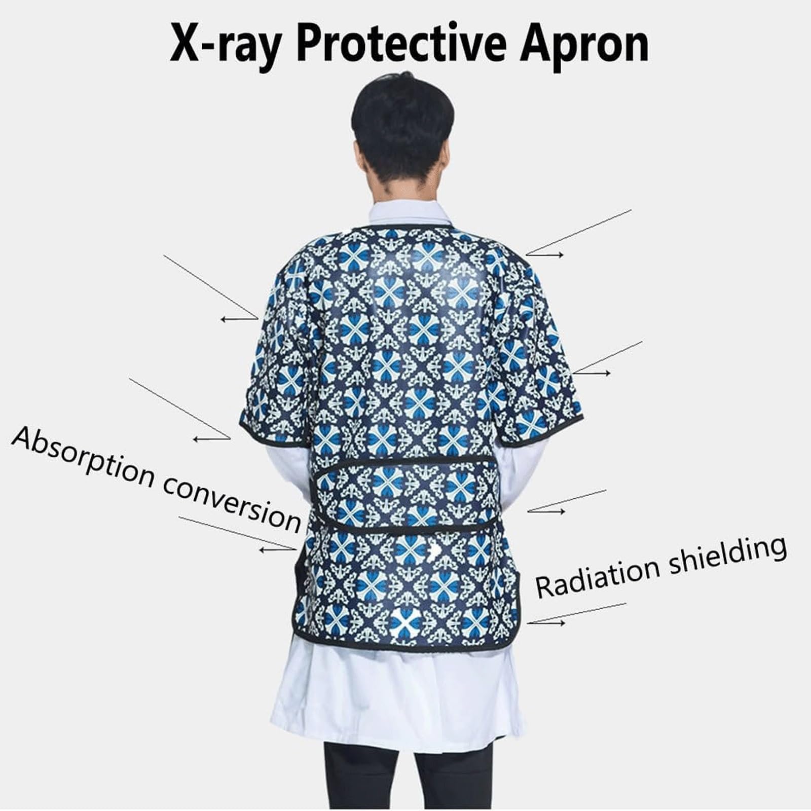 Delantal de plomo protector, resistente a la radiación de rayos X, chaleco unisex de goma suave for uso en odontología, hospitales veterinarios. Ropa médica(0.35 Mmpb,Medium)