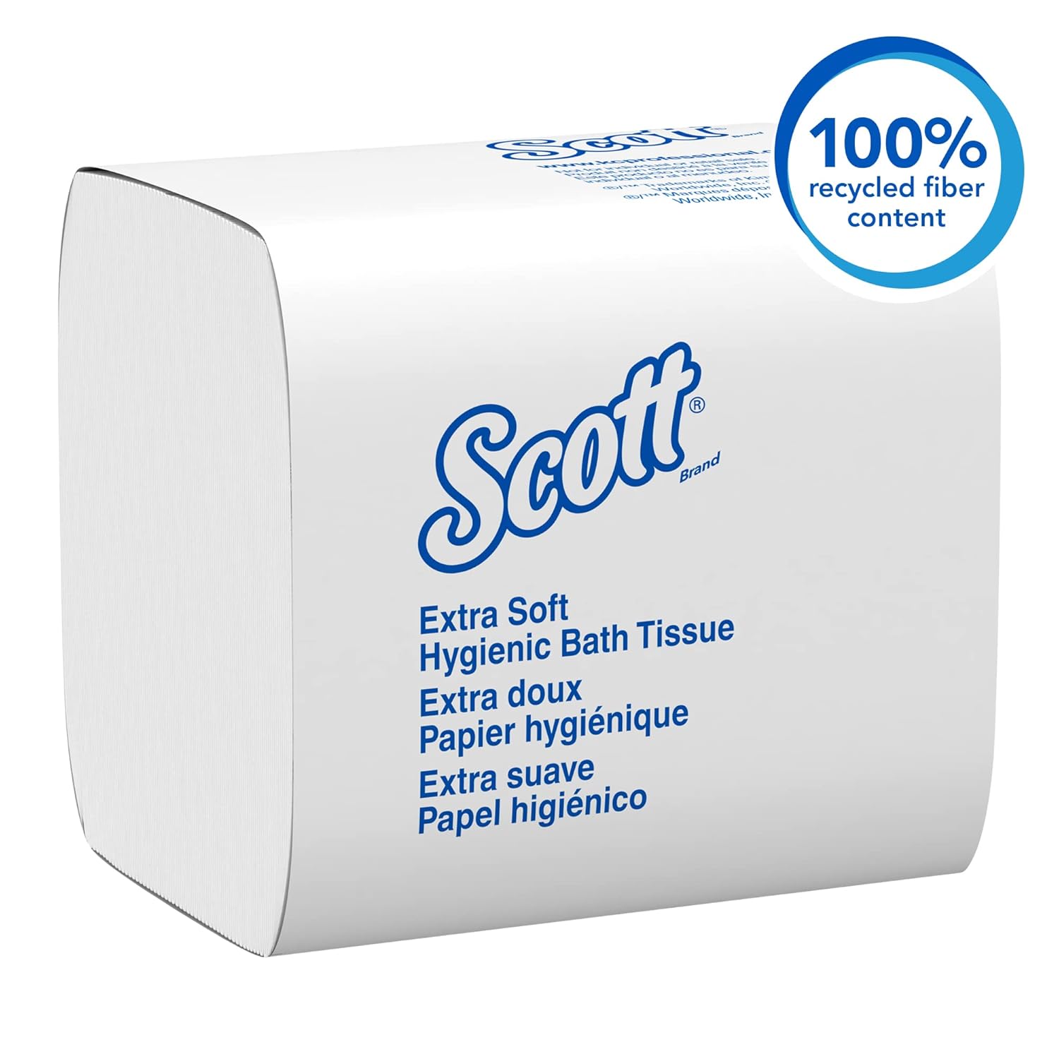 Scott Professional Hygienic High-Capacity Folded Tissue (48280), 2-Ply, White, Single Pull, (250 Sheets/Pack, 36 Packs/Case, 9000 Sheets/Case)