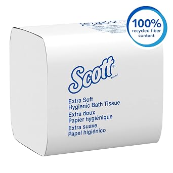 Scott Hygienic High-Capacity Folded Bath Tissue, Bulk (48280), 2-Ply, White, Single-Pull, (250 Sheets/Pack, 36 Packs/Case, 9000 Sheets/Case)