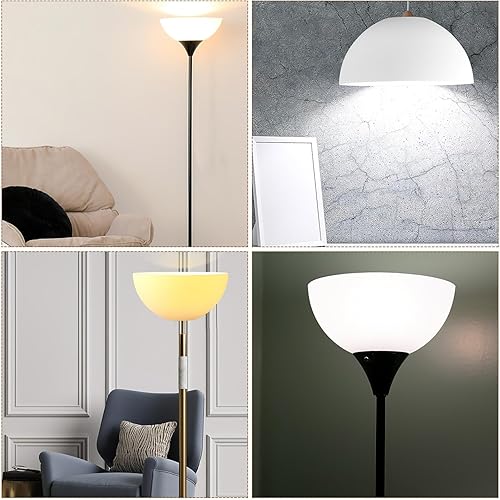 Miniatura 8 de Cubiertas de lámpara de repuesto, 4 piezas, pantalla de tazón, cubierta de lámpara de plástico redondo, color blanco, cubierta de luz de techo,