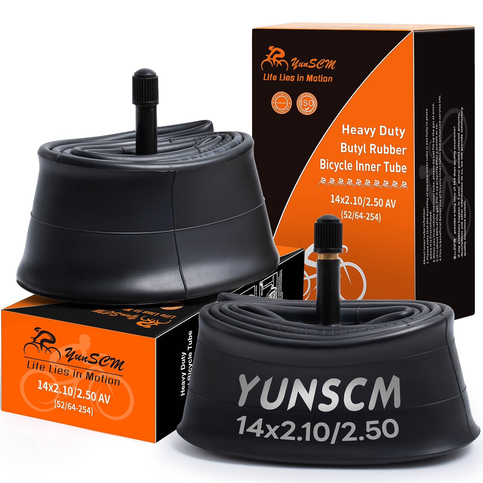 2x Fahrradschlauch 14x2.125 - AV32mm Ventil Für Mountainbike & BMX