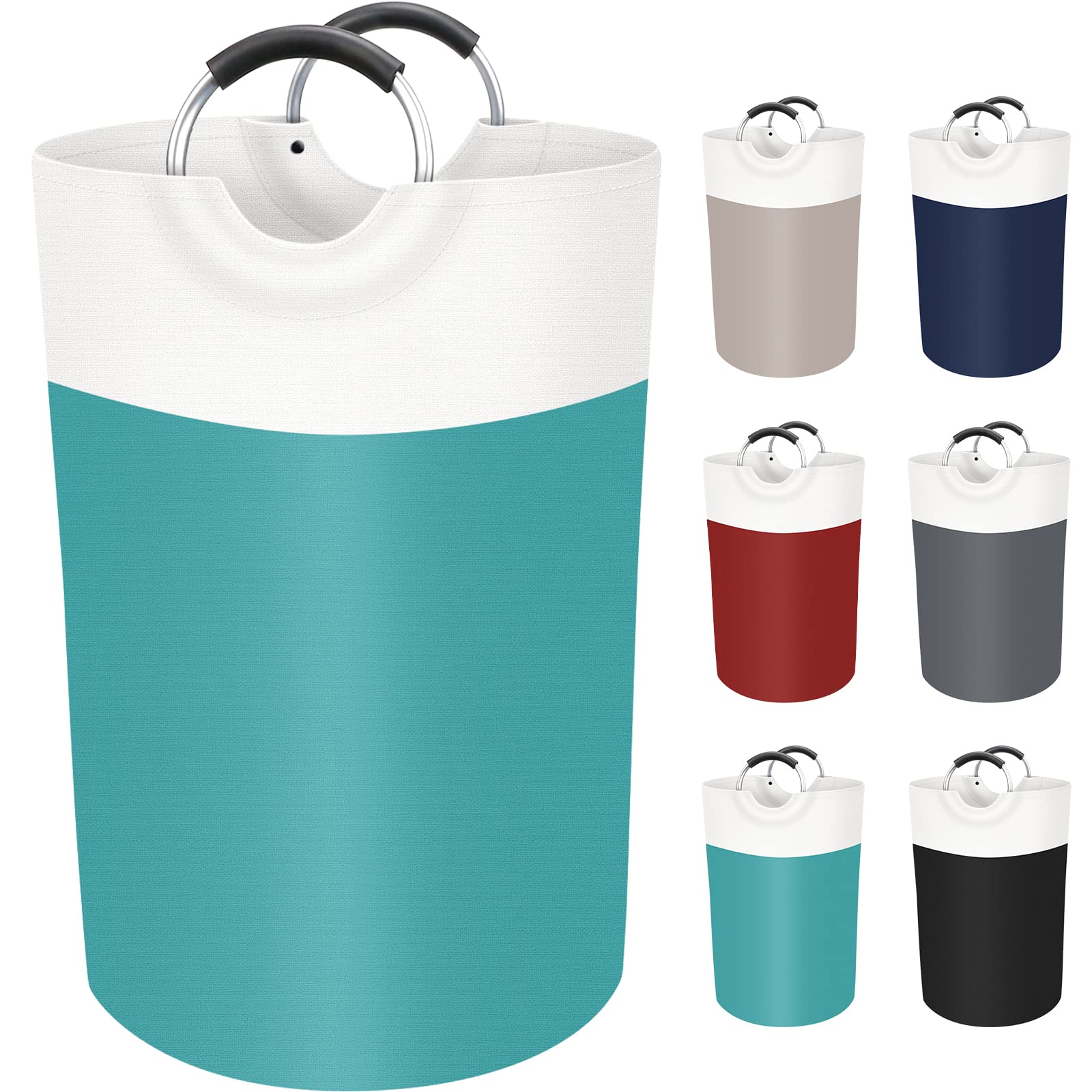 BlissTotes 75L Laundry Basket, Freestanding Collapsible Hamper, Green
