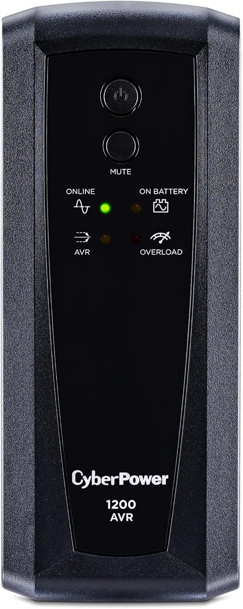CyberPower CP1200AVR AVR UPS Battery Backup and Surge Protector | 1200VA/720W, 10 Outlets, Mini-Tower, UL Certified