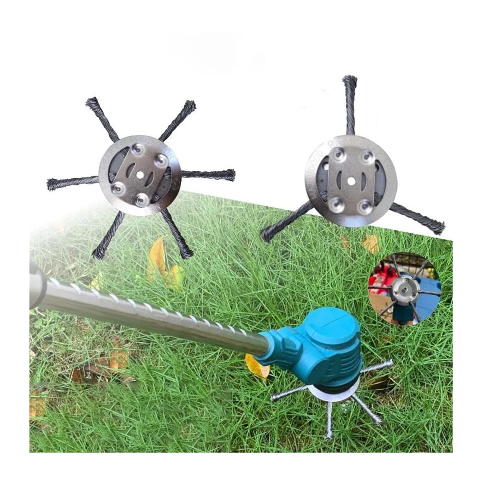 Accesorios universales de Cuchilla cortacésped Alambre Acero, Cabezal Corte for el hogar, jardín, Limpieza Malas Hierbas, máquina deshierbe(2pcs3)