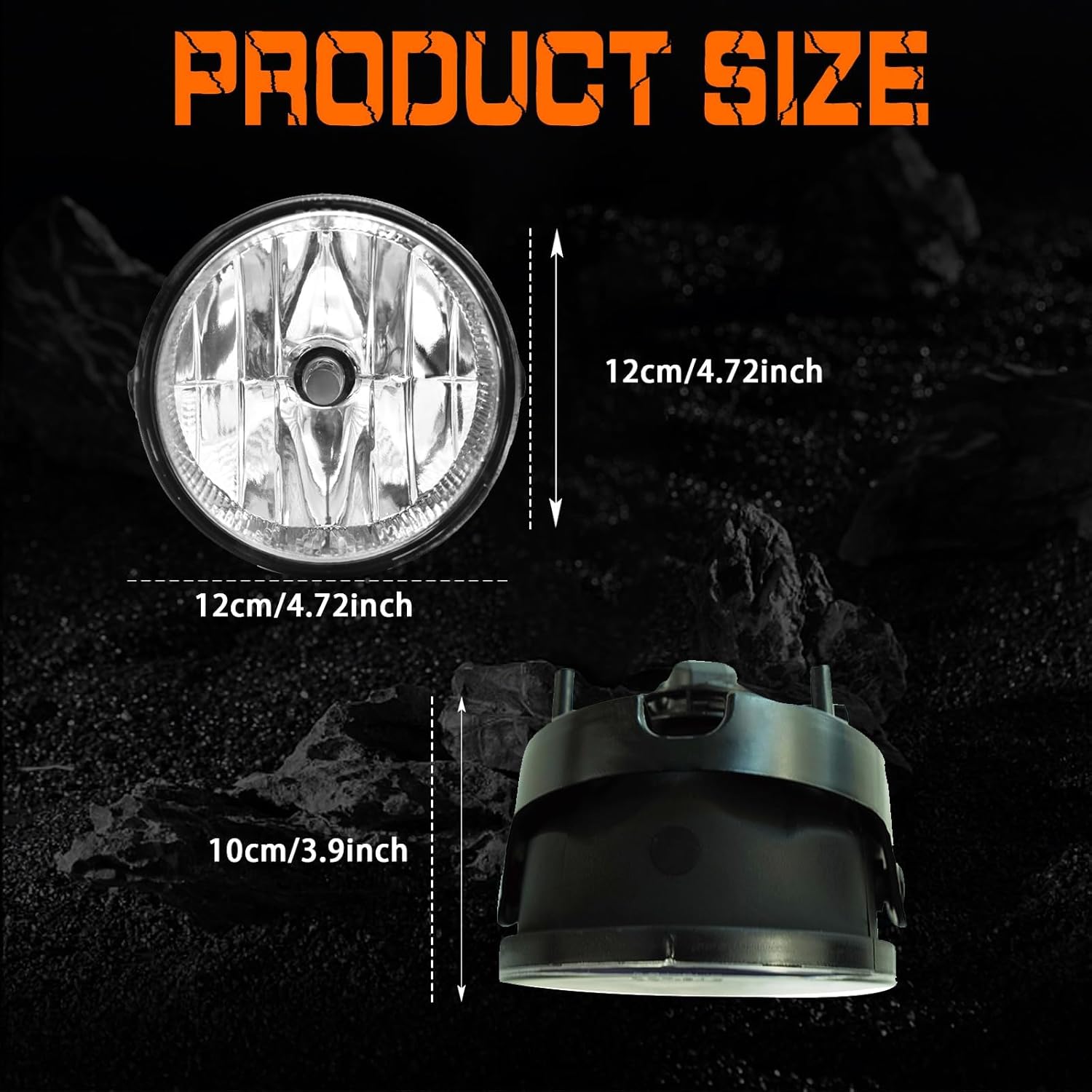 Shocklight Fog Lights Assembly For 2007-2013 Ford Expedition / 2008-2011 Ford Ranger with H10 12V 42W Halogen Bulbs(clear lens)