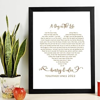 Word Art Print Personalised Couple Wedding, Anniversary Gift For Couple Custom Name Word Art Print Gift A5, A4, A3 Prints & Framed