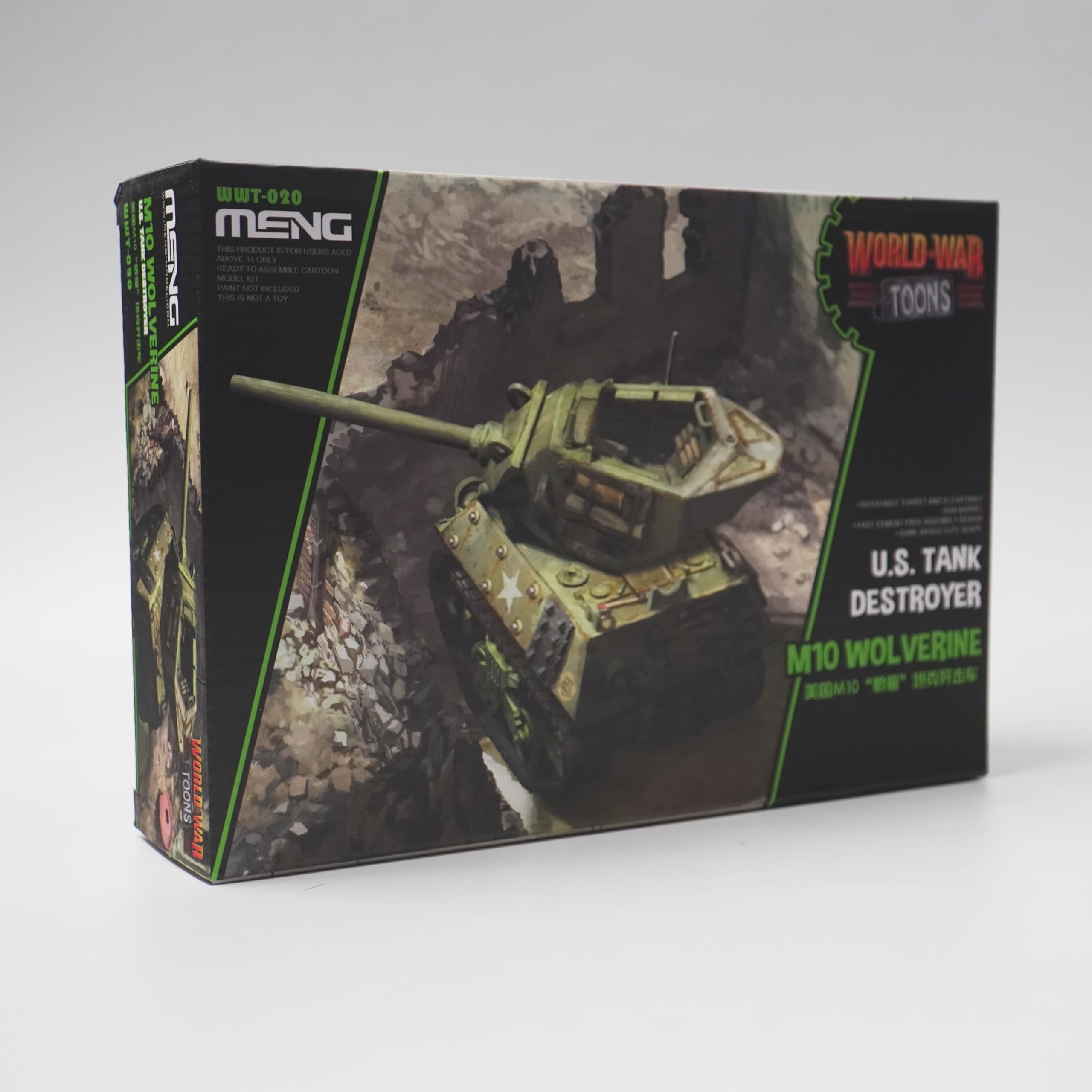 Amazon.com: Meng WWT-020 World War Toons M10 Wolverine U.S. Tank