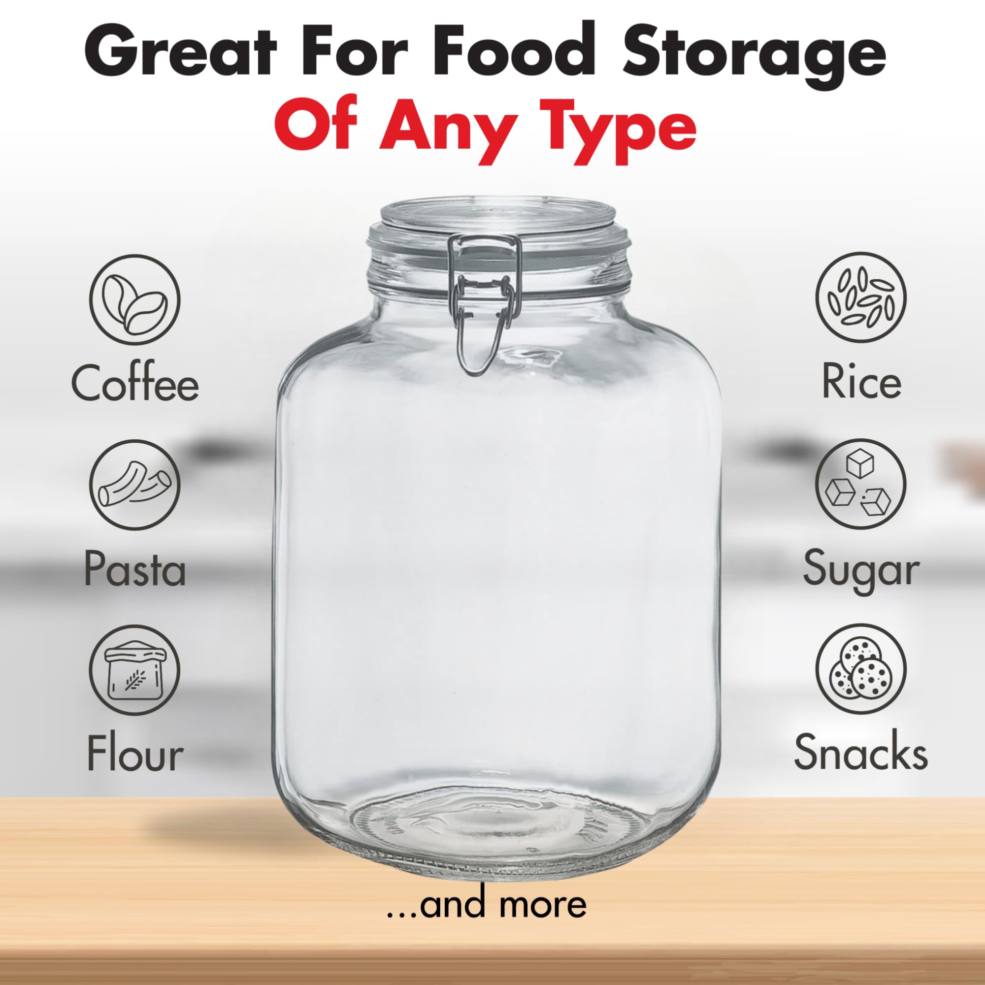 イタリア製　ガラスジャー　大 イタリア製 ガラスジャー 大