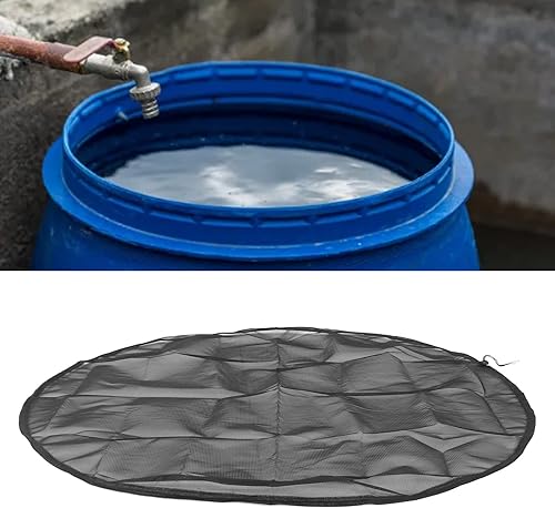 Miniatura 7 de TOPINCN Cubierta de red de barril de lluvia de malla de malla de hoja de hoja de lluvia cubo de poliéster con cordón cubierta de poliéster para