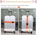8 Pack Luggage Straps and Tags Set - Heavy Duty Adjustable Luggage Straps for Suitcases(Orange)